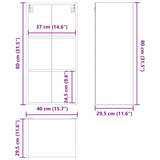 Hanging Cabinet White 40 x 29,5 x 80 cm Engineered Wood - Extra Image