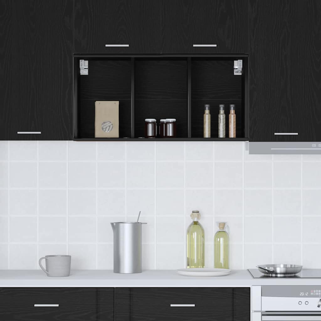 Hanging Cabinet with Shelf Riga Black Oak 40 x 29,5 x 80 cm