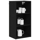 Hanging Cabinet with Shelf Riga Black Oak 40 x 29,5 x 80 cm - Side View