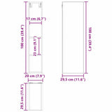 Hanging Cabinet White 20 x 29,5 x 100 cm Engineered Wood