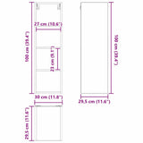 Hanging Cabinet White 30 x 29,5 x 100 cm Engineered Wood