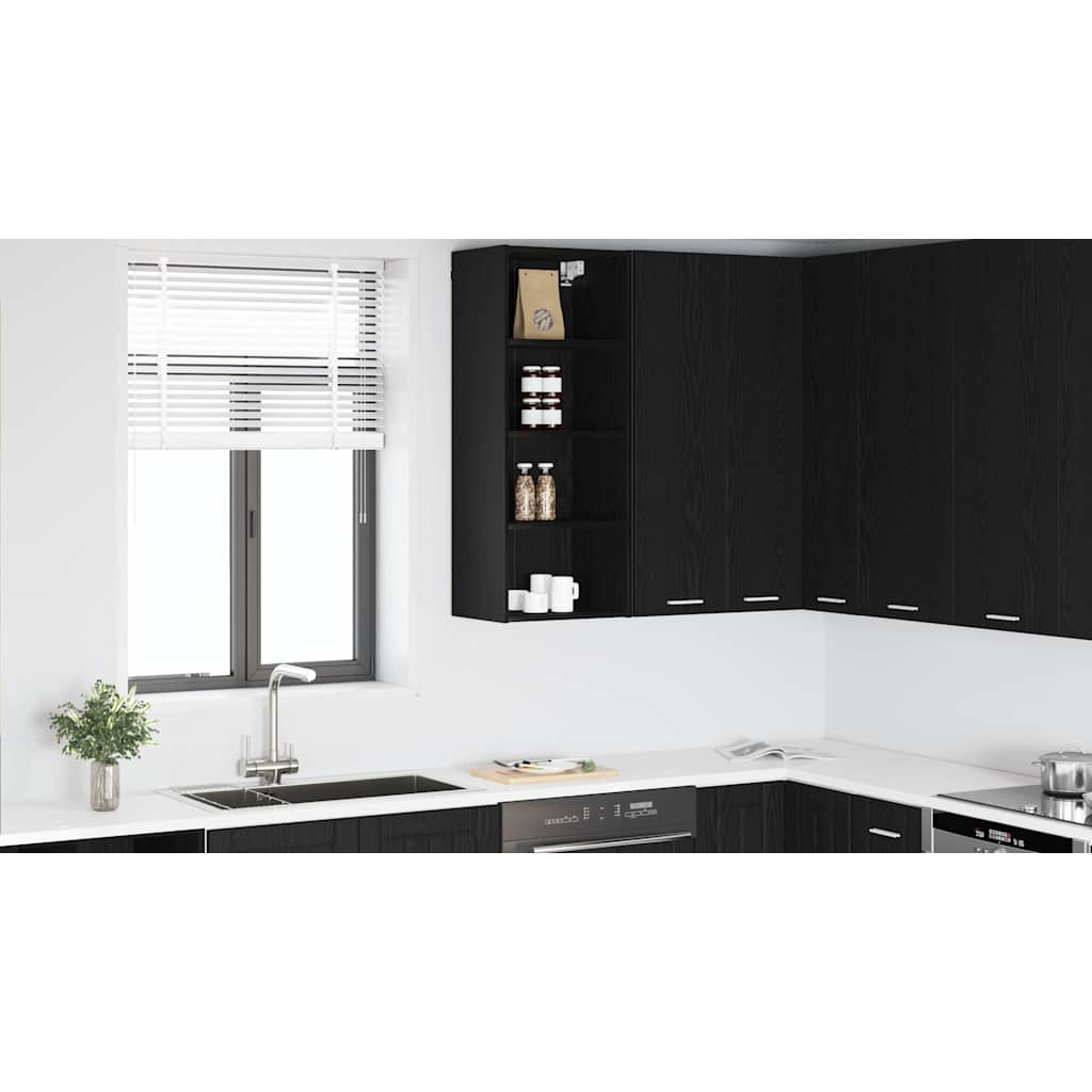 Hanging Cabinet Black Oak 40 x 29,5 x 100 cm Engineered Wood
