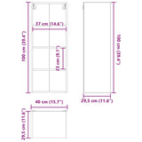 Hanging Cabinet Black Oak 40 x 29,5 x 100 cm Engineered Wood - Extra Image