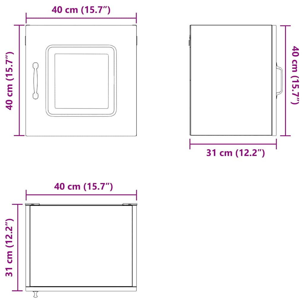 Dishwasher Panel Kalmar High Gloss White 40 x 31 x 40 cm