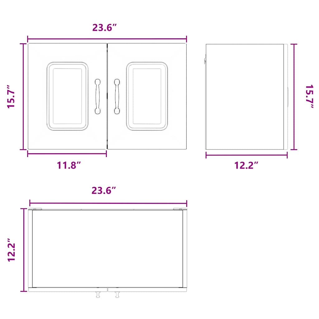 Dishwasher Panel Kalmar Black 60 x 31 x 40 cm Engineered Wood