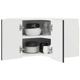 Kitchen Wall Cabinet Black 57 x 57 x 40 cm Engineered Wood - Side View