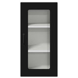 Kitchen Wall Cabinet with Shelf 2 pcs Black 40 x 31 x 80 cm - Close-Up Angle
