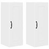 Kitchen Wall Cabinet with Shelf 2 pcs White 30 x 31 x 80 cm - Front View
