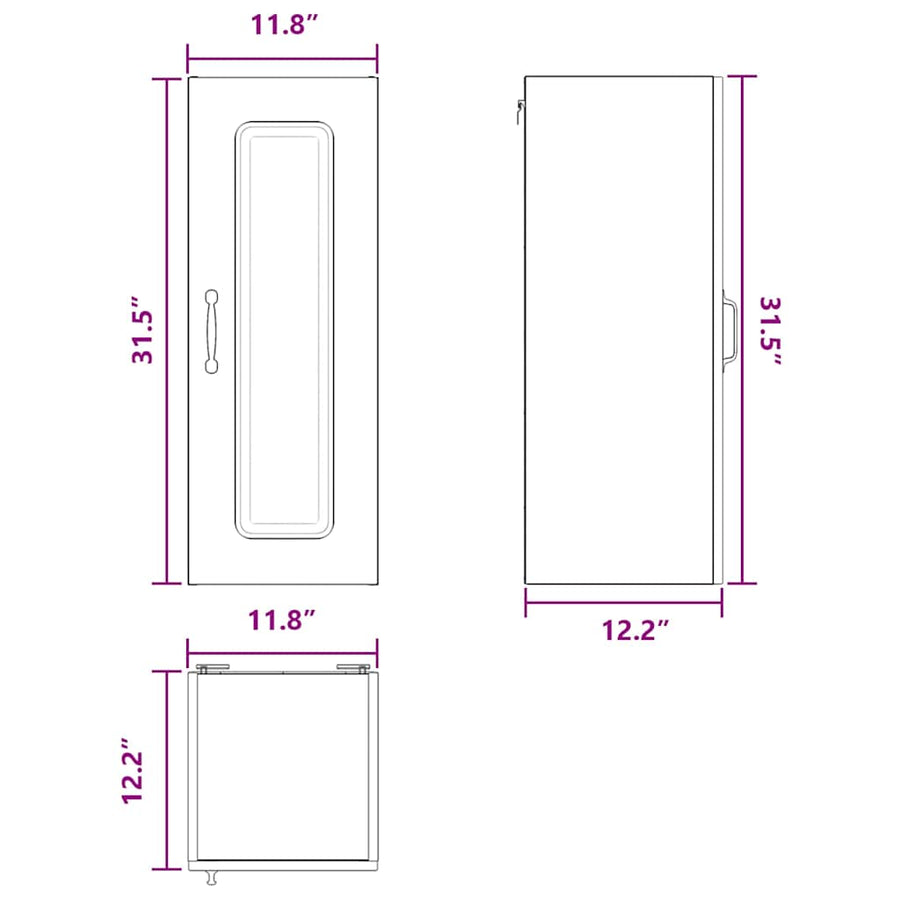 Dishwasher Panel Kalmar Black 30 x 31 x 80 cm Engineered Wood