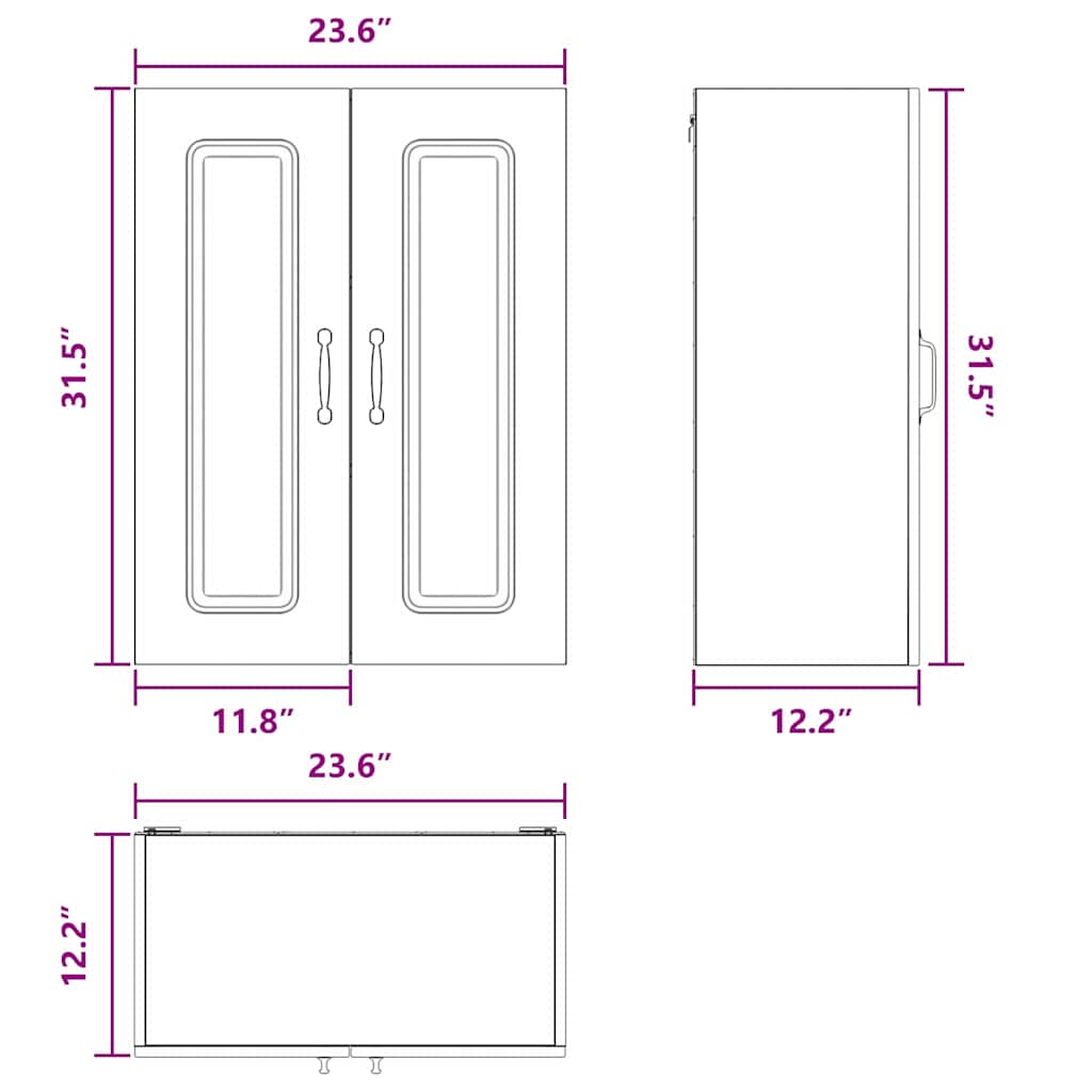 Dishwasher Panel Kalmar Black 60 x 31 x 80 cm Engineered Wood