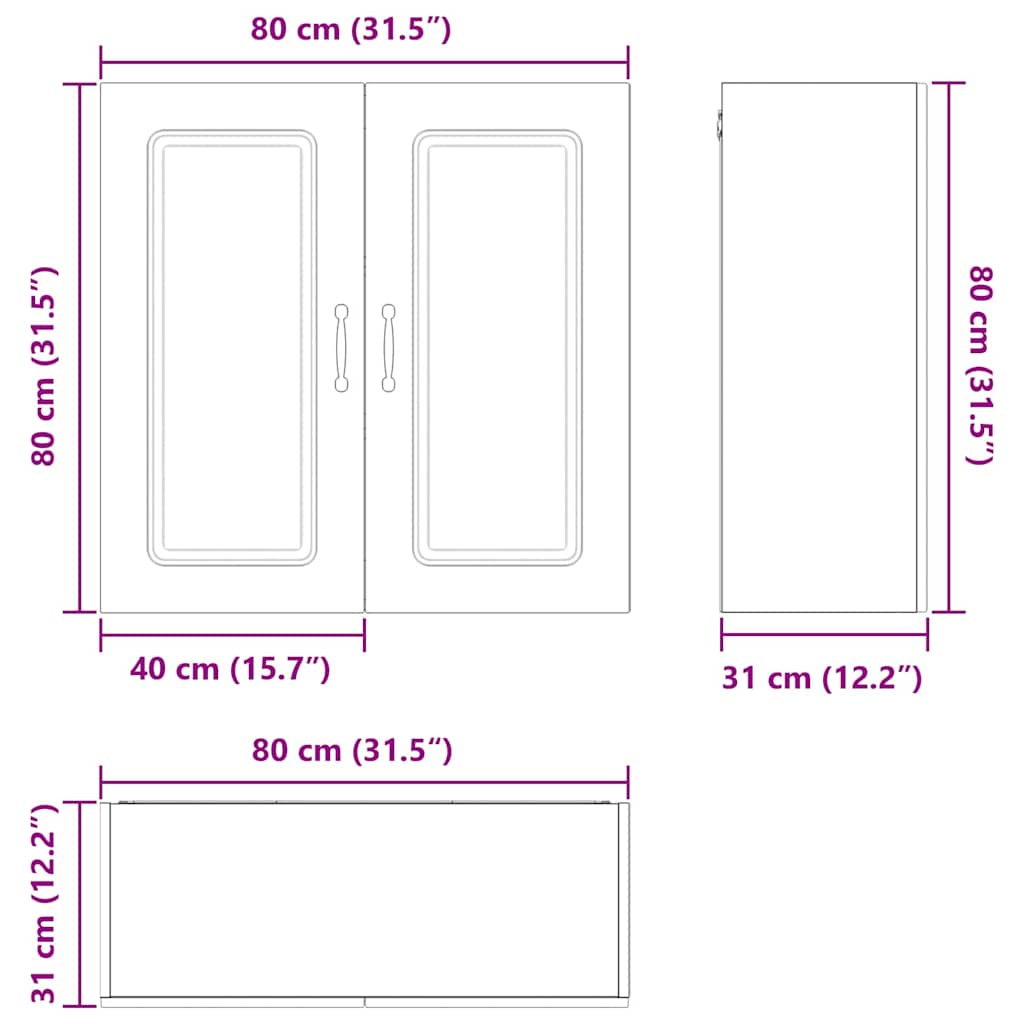 Dishwasher Panel Kalmar High Gloss White 80 x 31 x 80 cm