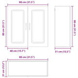 Dishwasher Panel Kalmar High Gloss White 80 x 31 x 80 cm