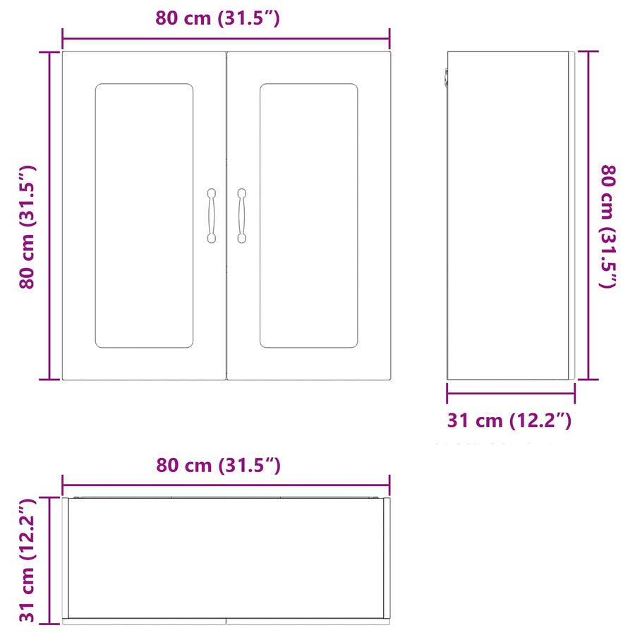 Dishwasher Panel Kalmar High Gloss White 80 x 31 x 80 cm