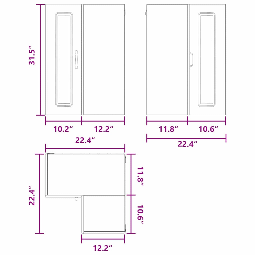 Dishwasher Panel Kalmar White 57 x 57 x 80 cm Engineered Wood