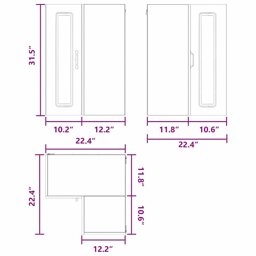 Dishwasher Panel Kalmar Black 57 x 57 x 80 cm Engineered Wood
