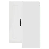 Kitchen Wall Cabinet with Door High Gloss White 57 x 57 x 80 cm - Close-Up Angle