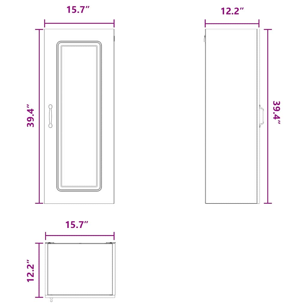 Dishwasher Panel Kalmar Black 40 x 31 x 100 cm Engineered Wood