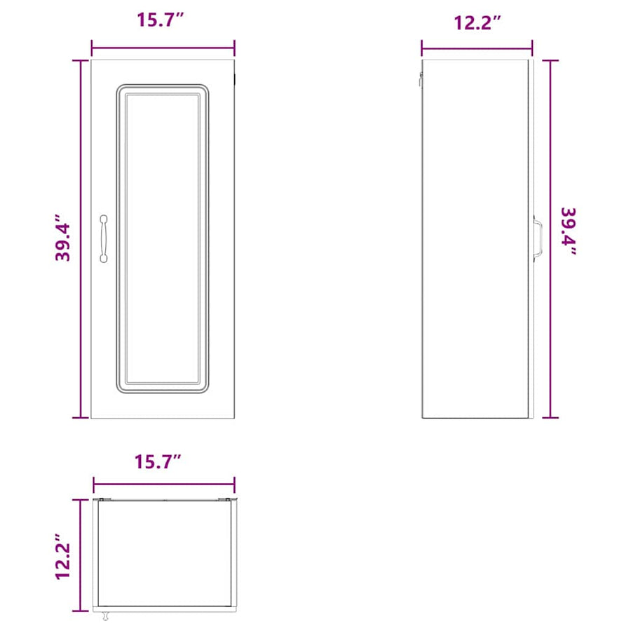 Dishwasher Panel Kalmar Black 40 x 31 x 100 cm Engineered Wood