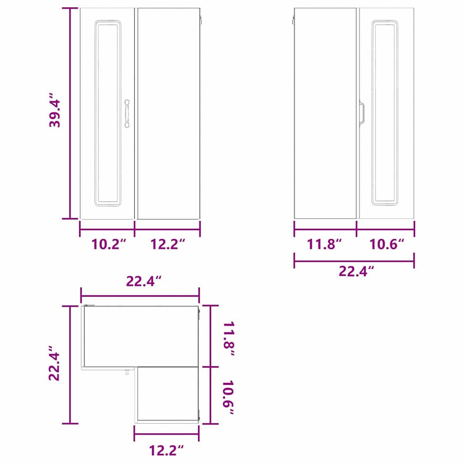 Dishwasher Panel Kalmar White 57 x 57 x 100 cm Engineered Wood