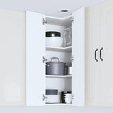 Kitchen Wall Cabinet High Gloss White 57 x 57 x 100 cm - Top-Down View