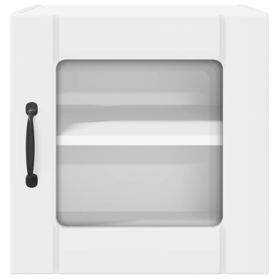 Wall Glass Cabinet LUCCA 2 pcs White Engineered Wood