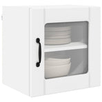 Wall Glass Cabinet LUCCA 2 pcs White Engineered Wood