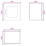 Wall Glass Cabinet LUCCA Black 40 x 31 x 40 cm Engineered Wood