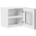 Wall Glass Cabinet LUCCA 2 pcs Black Engineered Wood