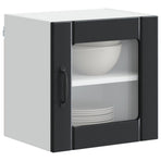 Wall Glass Cabinet LUCCA 2 pcs Black Engineered Wood