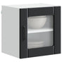 Wall Glass Cabinet LUCCA 2 pcs Black Engineered Wood