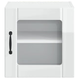 Wall Glass Cabinet LUCCA High Gloss White 40 x 31 x 40 cm - Rear View