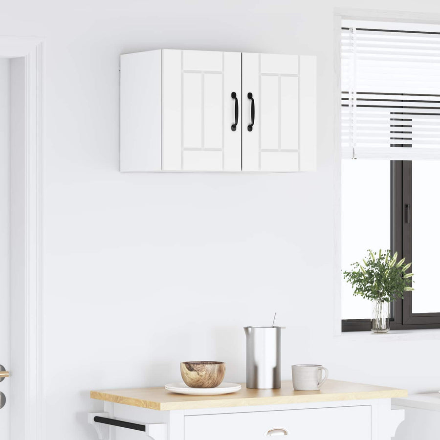 Wall Cabinet LUCCA 2 pcs White Engineered Wood