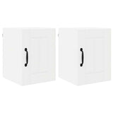 Kitchen Wall Cabinet with Shelf 2 pcs White 30 x 31 x 40 cm - Front View