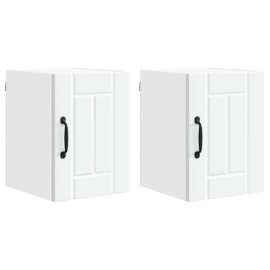 Wall Cabinet LUCCA 2 pcs White Engineered Wood