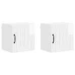 Wall Cabinet LUCCA 2 pcs High Gloss White Engineered Wood