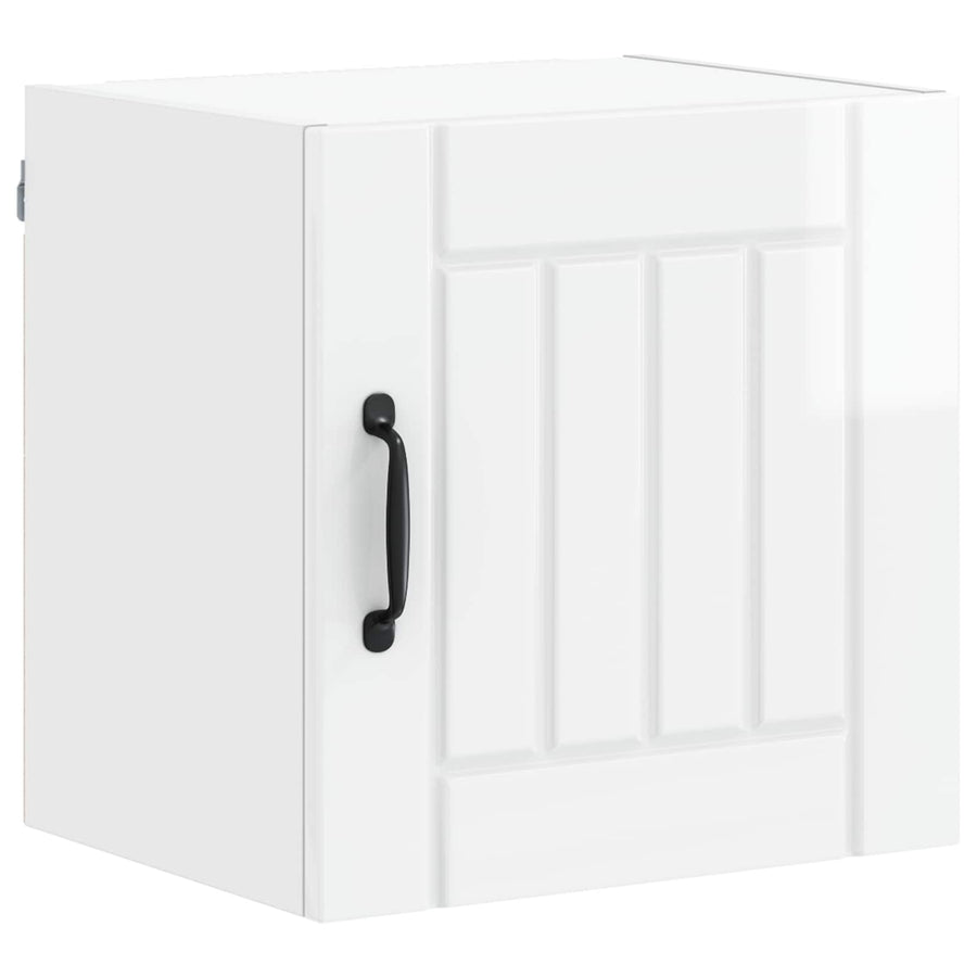 Wall Cabinet LUCCA 2 pcs High Gloss White Engineered Wood