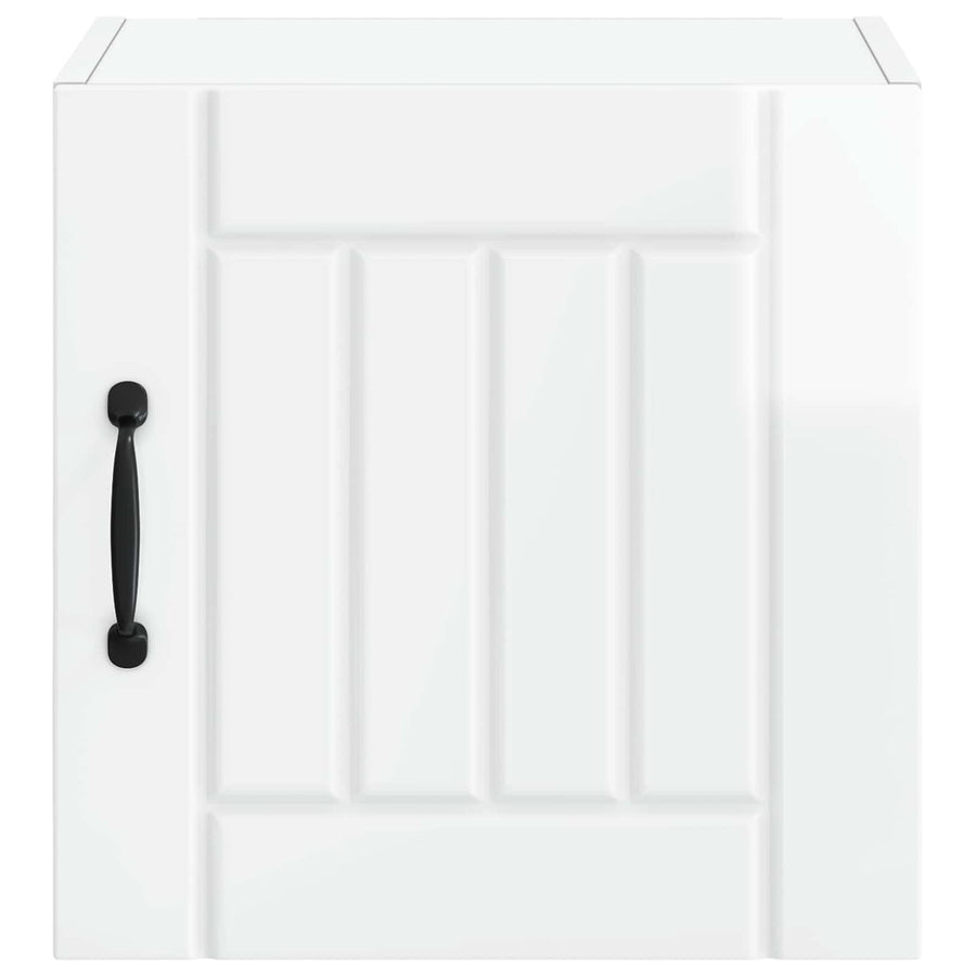 Wall Cabinet LUCCA 2 pcs High Gloss White Engineered Wood