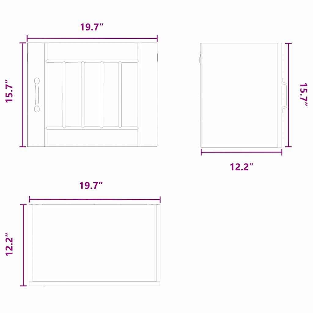 Wall Cabinet LUCCA Black 50 x 31 x 40 cm Engineered Wood