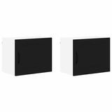 Kitchen Wall Cabinet with Shelf 2 pcs Black 50 x 31 x 40 cm - Front View