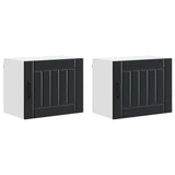 Wall Cabinet LUCCA 2 pcs Black 50 x 31 x 40 cm Engineered Wood - Front View
