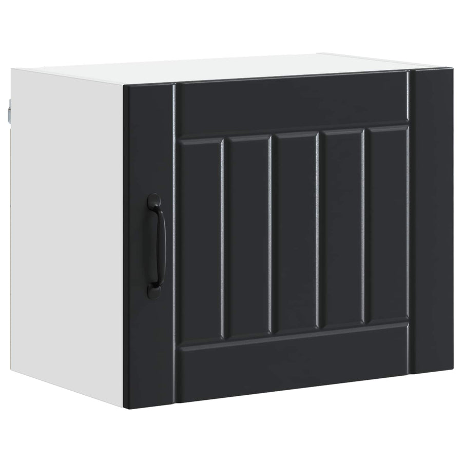 Wall Cabinet LUCCA 2 pcs Black Engineered Wood