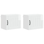 Wall Cabinet LUCCA 2 pcs High Gloss White Engineered Wood