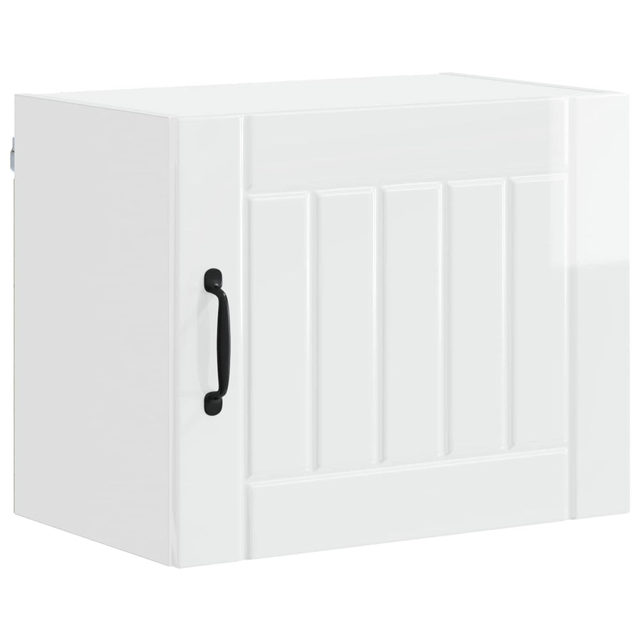 Wall Cabinet LUCCA 2 pcs High Gloss White Engineered Wood