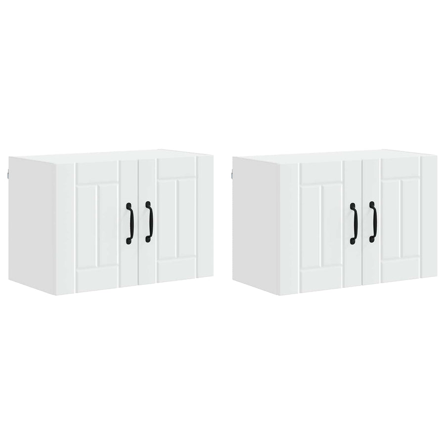 Wall Cabinet LUCCA 2 pcs White Engineered Wood