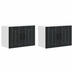 Wall Cabinet LUCCA 2 pcs Black Engineered Wood
