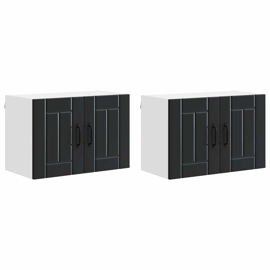 Wall Cabinet LUCCA 2 pcs Black Engineered Wood