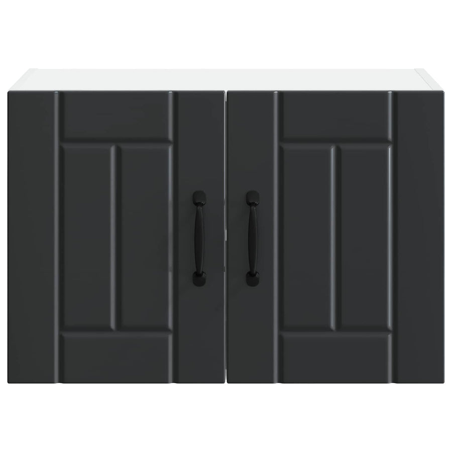 Wall Cabinet LUCCA 2 pcs Black Engineered Wood