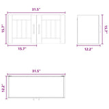 Wall Cabinet LUCCA White 80 x 31 x 40 cm Engineered Wood - Extra Image