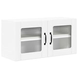 Wall Glass Cabinet LUCCA White 80 x 31 x 40 cm Engineered Wood - Front View