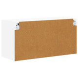 Wall Glass Cabinet LUCCA White 80 x 31 x 40 cm Engineered Wood - Low Angle